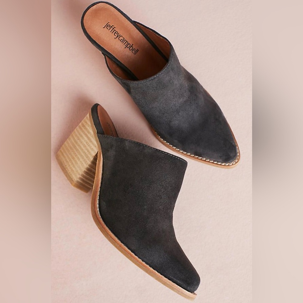 Jeffrey Campbell - Favela Black Suede Mules for Women - 8